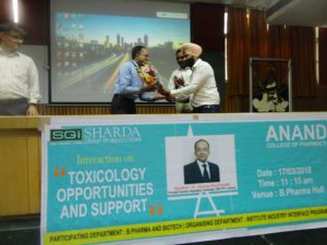 Guest talk on "Toxicology:Opportunities & Support" @ Anand College of Pharmacy